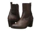 Frye Janis Gore Short (dark Brown Buffalo Leather) Cowboy Boots