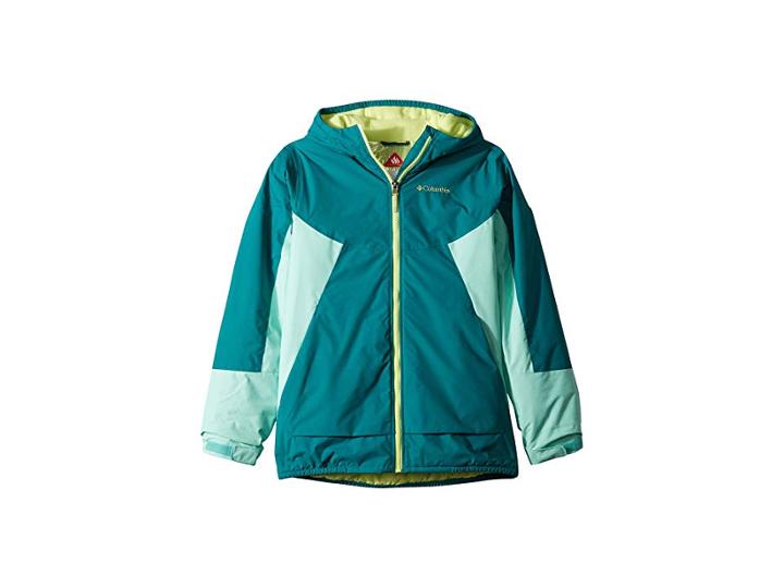 Columbia Kids Snow Problemtm Jacket (little Kids/big Kids) (emerald/pixie/tippet) Girl's Coat