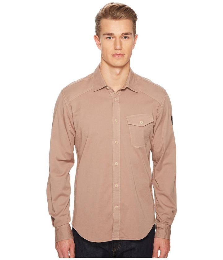 Belstaff Steadway Garment Dyed Twill Shirt (ash Rose) Men's Clothing