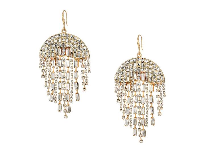 Steve Madden Semi-circle Rhinestone Chandelier Earrings (gold) Earring