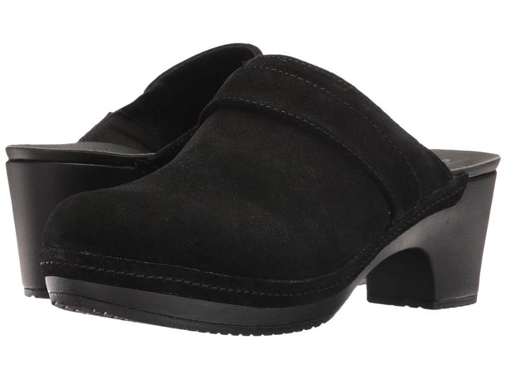 Crocs Sarah Suede Clog (black) Women's Clog Shoes