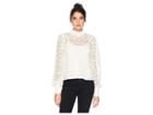 1.state Mock Neck Cropped Lace Top (soft Ecru) Women's Clothing