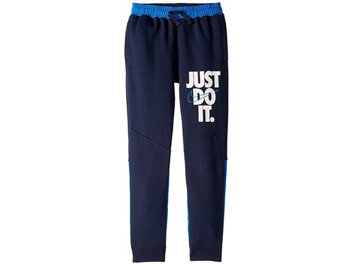 Nike Kids Nsw Just Do It Jogger (little Kids/big Kids) (obsidian/signal Blue/white) Boy's Casual Pants