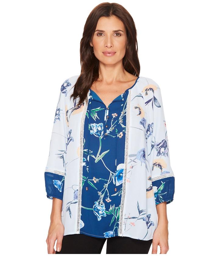 Ivanka Trump Georgette Poet Blouse (ivory/multi) Women's Blouse