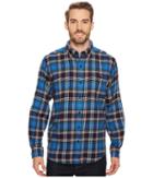 Woolrich Trout Run Flannel Shirt (asphalt) Men's Long Sleeve Button Up