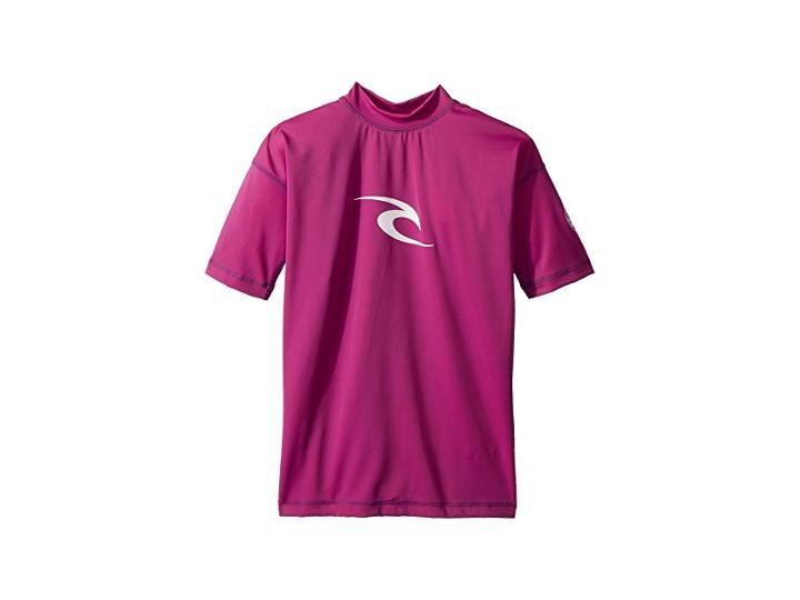 Rip Curl Kids Corpo Short Sleeve Uv Tee (big Kids) (purple) Boy's Swimwear