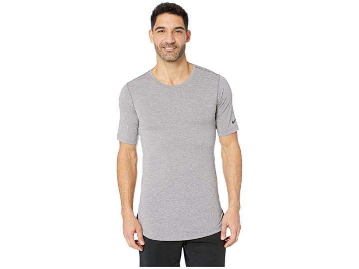 Nike Top Short Sleeve Fitted Utility (gunsmoke/atmosphere Grey/black) Men's Clothing