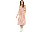 Juicy Couture Bold Stripe Ruffle Midi Dress (angel Bold Stripe) Women's Dress