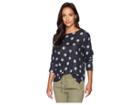 Nally & Millie Long Sleeve Grey Polkadot Print Top (multi) Women's Clothing