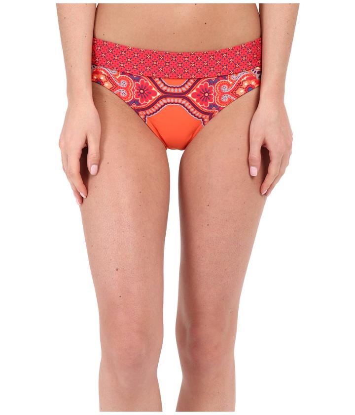 Prana Ramba Bikini Bottom (neon Orange Jasmine) Women's Swimwear
