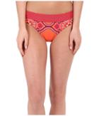 Prana Ramba Bikini Bottom (neon Orange Jasmine) Women's Swimwear