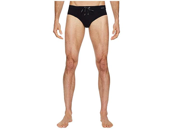 Dolce & Gabbana Solid Brief Swimsuit W/ Bag (black) Men's Swimwear