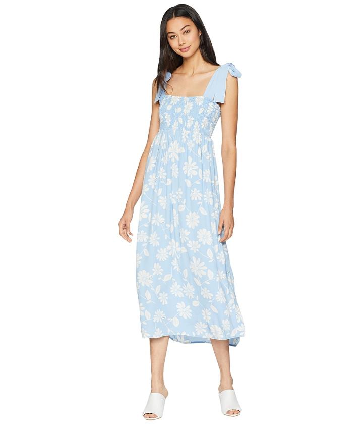 Juicy Couture Sketched Daisy Midi Dress (blue Chill Sketched) Women's Dress