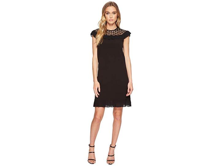 Tahari By Asl Plisse Pleat Dress (black) Women's Dress