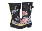 Joules Mid Molly Welly (navy Whitstable Floral Rubber) Women's Rain Boots