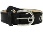 Steve Madden Belt With Gold Eilets (black) Women's Belts
