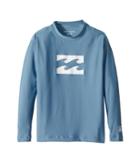 Billabong Kids All Day Wave Loose Fit Long Sleeve Rashgurad (toddler/little Kids/big Kids) (blue Slate) Boy's Swimwear