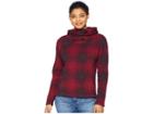 The North Face Crescent Hooded Pullover (rumba Red Ombre Plaid Small Print) Women's Sweatshirt