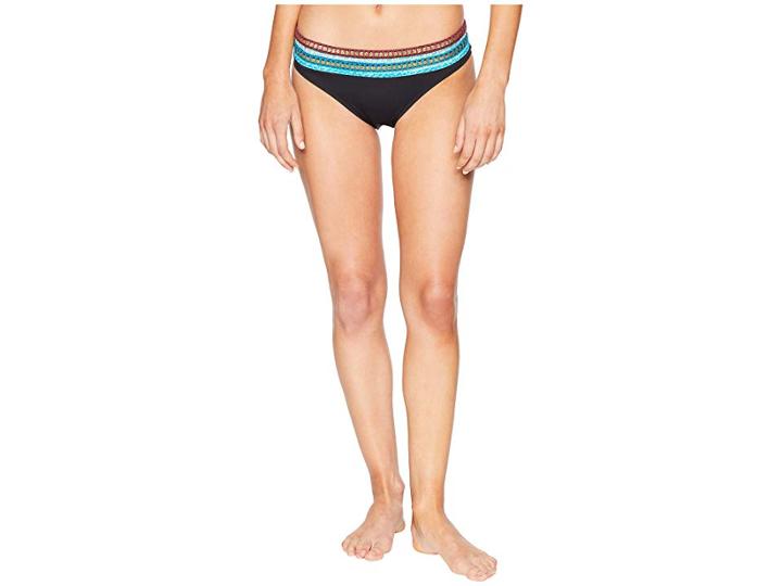 La Blanca Running Stitch Hipster Bottom (black) Women's Swimwear