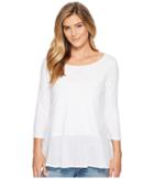 Mod-o-doc Slub Jersey Drop Waist Ruffle Tunic (white) Women's Blouse