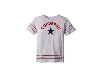 Converse Kids Star Trim Tee (big Kids) (lunar Rock Heather) Girl's T Shirt