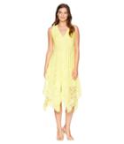 Taylor Sleeveless Lace Handkerchief Hem Dress (yellow) Women's Dress