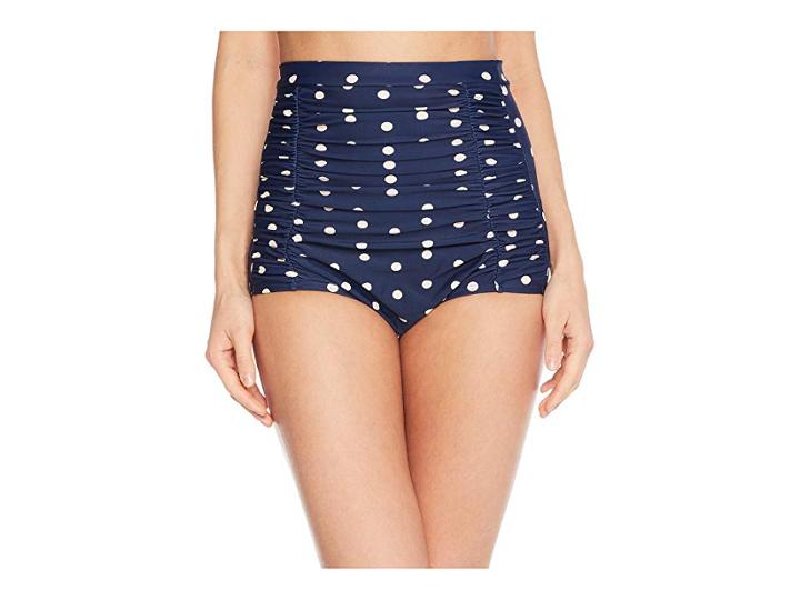 Unique Vintage Monroe Bottom (navy/cream Dots) Women's Swimwear
