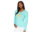 Life Is Good Sun Love Hooded Smooth Tee (cool Aqua) Women's T Shirt