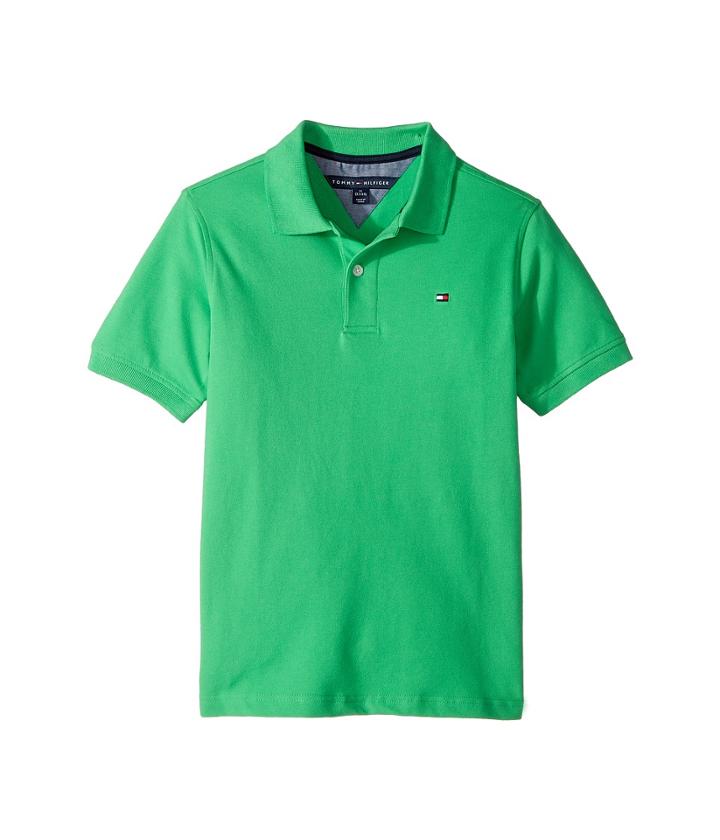 Tommy Hilfiger Kids Ivy Stretch Pique Polo (big Kids) (jade Green) Boy's Clothing