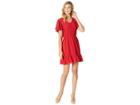 Michael Michael Kors Double Sleeve W/ Heat Stud Dress (red Currant) Women's Dress
