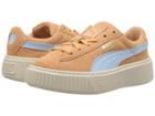 Puma Kids Suede Platform Snk (little Kid/big Kid) (dusty Coral/cerulean/puma Team Gold) Girls Shoes