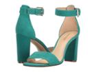 Nine West Nora Block Heel Sandal (dark Turquoise Suede) Women's Shoes
