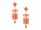 Tory Burch Epoxy Mobile Earrings (pink/orange/vintage Gold) Earring