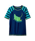Hatley Kids Friendly Manta Rays Short Sleeve Rashguard (toddler/little Kids/big Kids) (blue) Boy's Swimwear