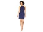 Michael Michael Kors Scallop Hem Grommet Dress (true Navy) Women's Dress