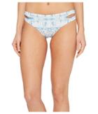 Roxy Softly Love Print Reversible 70's Bikini Bottom (marshmallow Miami On Sunset) Women's Swimwear