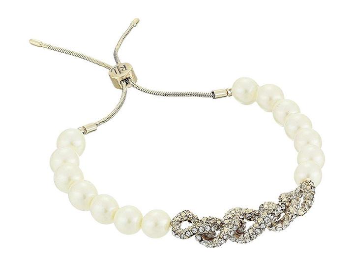 Lauren Ralph Lauren Pave Link Slider Bracelet (white) Bracelet