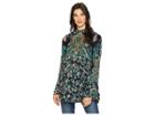 Free People Lady Luck Printed Tunic (blue) Women's Blouse