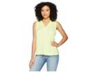Vince Camuto Sleeveless V-neck Rumple Blouse (island Lime) Women's Blouse
