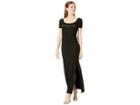 Bebe Maxi Dress W/ Pink Gradient Logo (black) Women's Clothing