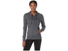Reebok Crossfit Full Zip Hoodie (dark Grey Heather/black) Women's Sweatshirt