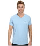 U.s. Polo Assn. V-neck Short Sleeve T-shirt (yale Blue Heather) Men's Short Sleeve Pullover
