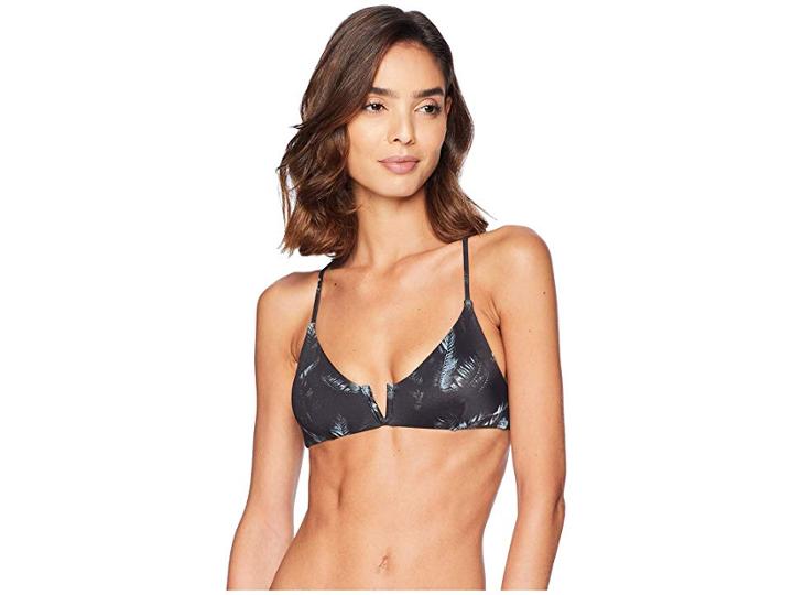 Rvca Dark Palm Crossback Top (black) Women's Swimwear