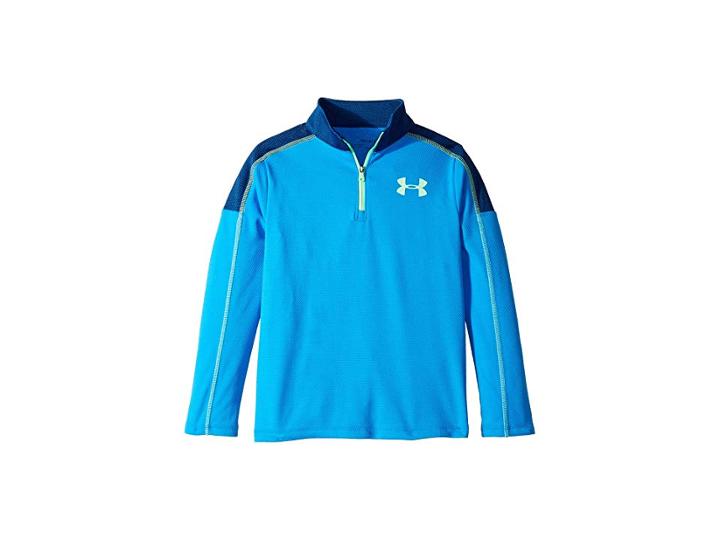 Under Armour Kids Tech 1/2 Zip (big Kids) (blue Circuit/green Typhoon) Boy's Clothing