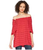 Michael Stars Plisse Front-to-back Tie Neck Top (hacienda) Women's Clothing