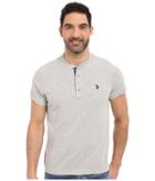 U.s. Polo Assn. Slim Fit Textured Henley T-shirt (light Heather Gray) Men's Short Sleeve Pullover