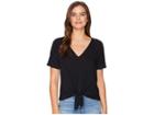 Lilla P Tie Front Tee (black) Women's Clothing