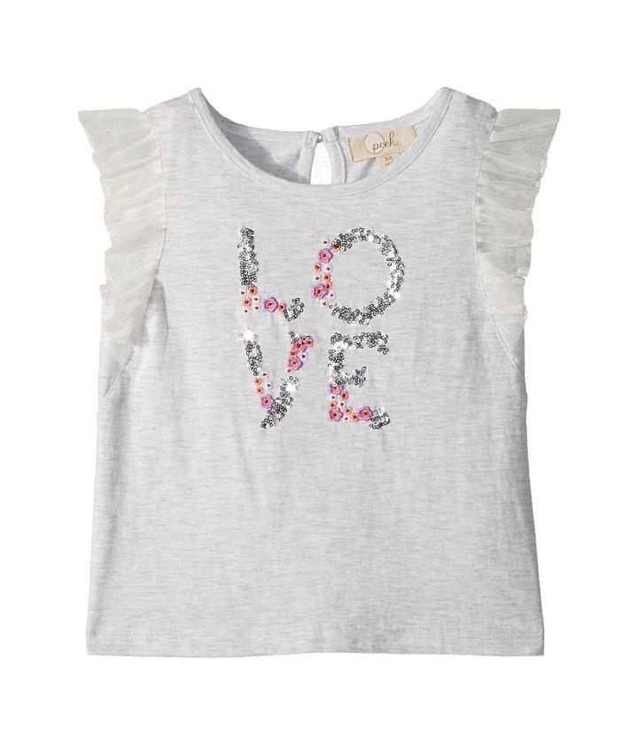 Peek Love Tee (toddler/little Kids/big Kids) (light Heather Grey) Girl's T Shirt