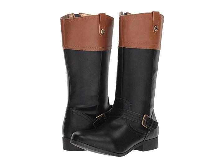 Nine West Kids Emilia (little Kid/big Kid) (black/tan Smooth) Girls Shoes