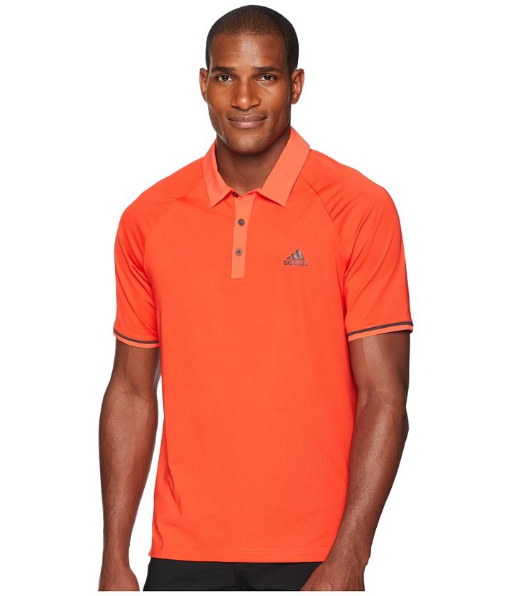Adidas Golf Climacool(r) Jacquard Raglan Polo (hi-res Red) Men's Clothing